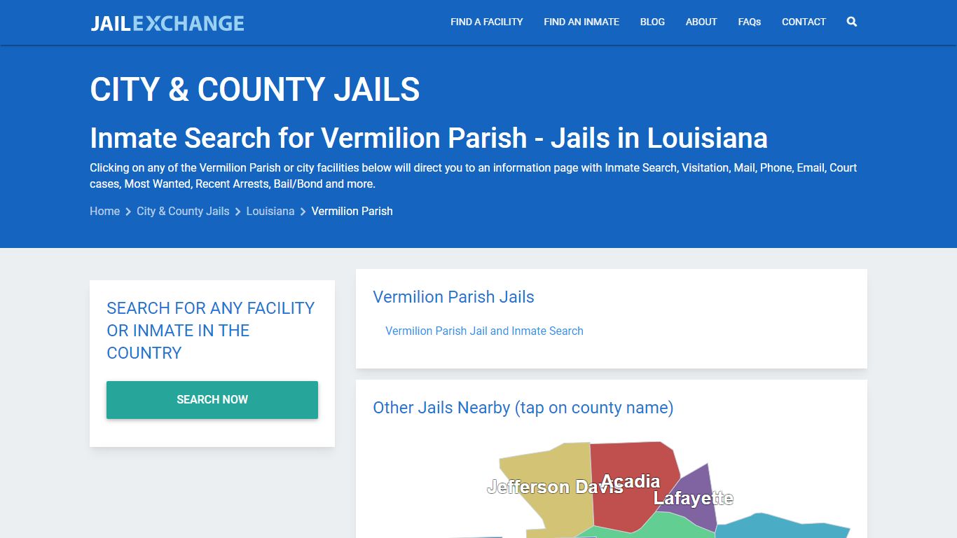 Inmate Search for Vermilion Parish | Jails in Louisiana - Jail Exchange